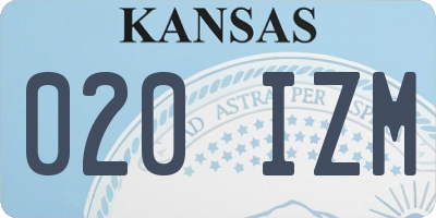 KS license plate 020IZM