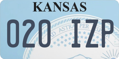 KS license plate 020IZP