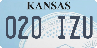 KS license plate 020IZU