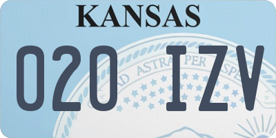 KS license plate 020IZV