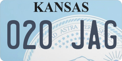 KS license plate 020JAG