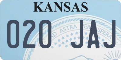 KS license plate 020JAJ