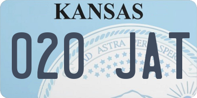 KS license plate 020JAT