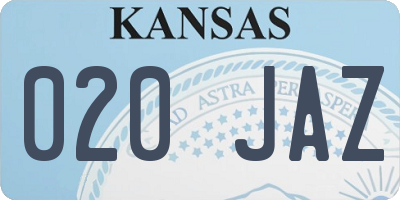 KS license plate 020JAZ
