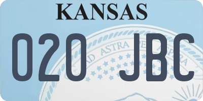 KS license plate 020JBC