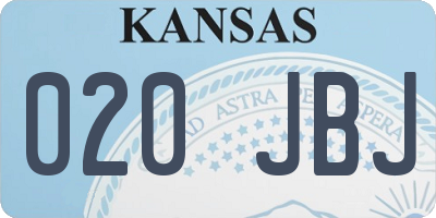 KS license plate 020JBJ