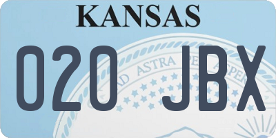 KS license plate 020JBX