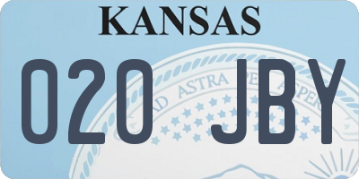 KS license plate 020JBY