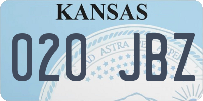 KS license plate 020JBZ