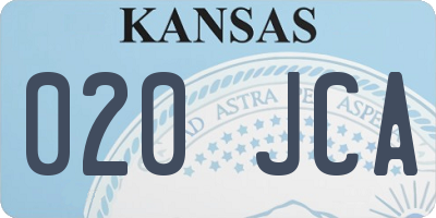 KS license plate 020JCA
