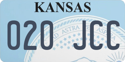 KS license plate 020JCC
