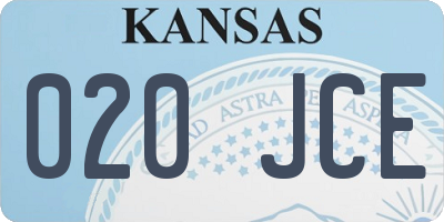 KS license plate 020JCE
