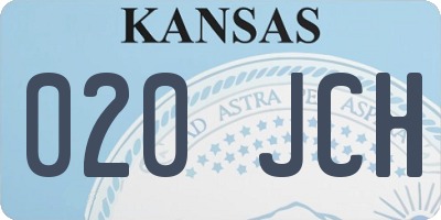 KS license plate 020JCH