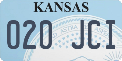 KS license plate 020JCI