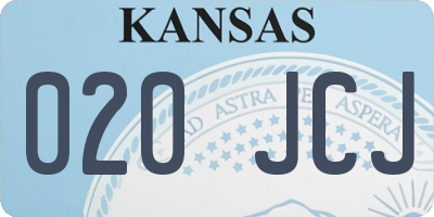 KS license plate 020JCJ