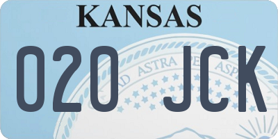 KS license plate 020JCK