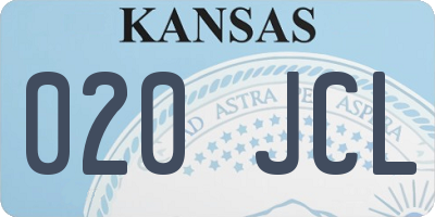 KS license plate 020JCL