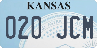 KS license plate 020JCM