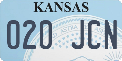 KS license plate 020JCN