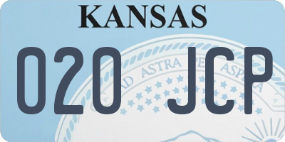 KS license plate 020JCP