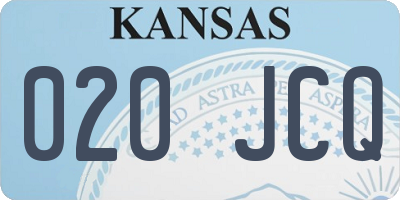 KS license plate 020JCQ