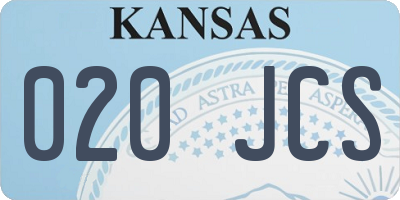 KS license plate 020JCS