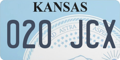 KS license plate 020JCX