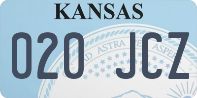 KS license plate 020JCZ