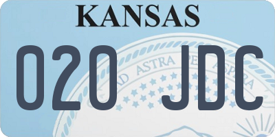 KS license plate 020JDC