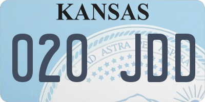 KS license plate 020JDD