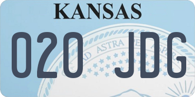 KS license plate 020JDG