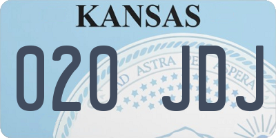 KS license plate 020JDJ
