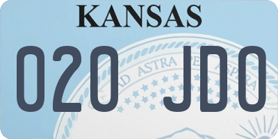 KS license plate 020JDO