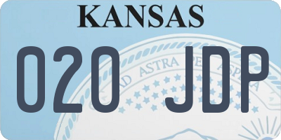 KS license plate 020JDP
