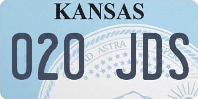 KS license plate 020JDS