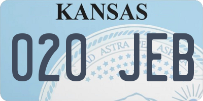 KS license plate 020JEB