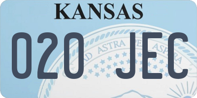 KS license plate 020JEC