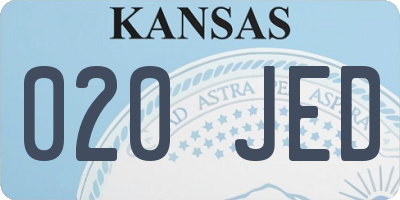 KS license plate 020JED