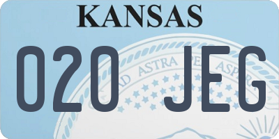 KS license plate 020JEG
