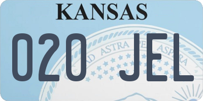 KS license plate 020JEL