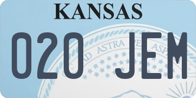 KS license plate 020JEM
