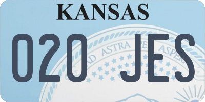 KS license plate 020JES