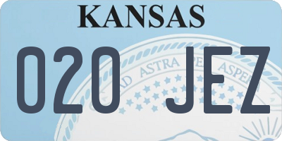 KS license plate 020JEZ