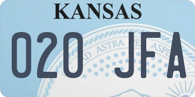 KS license plate 020JFA