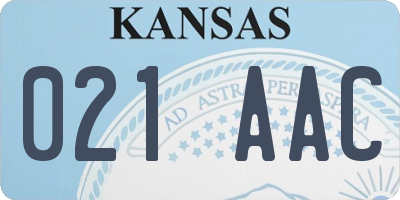 KS license plate 021AAC