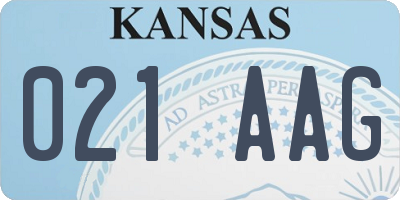 KS license plate 021AAG