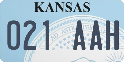 KS license plate 021AAH