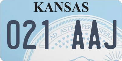 KS license plate 021AAJ