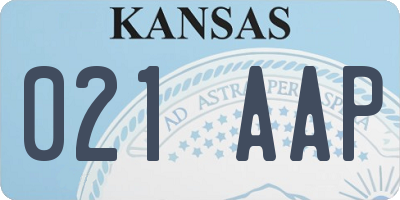 KS license plate 021AAP