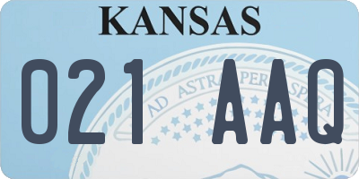 KS license plate 021AAQ